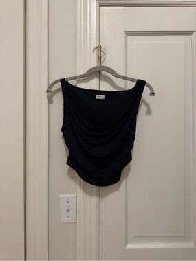 Wilfred Black Draped Cowl Neck Tank